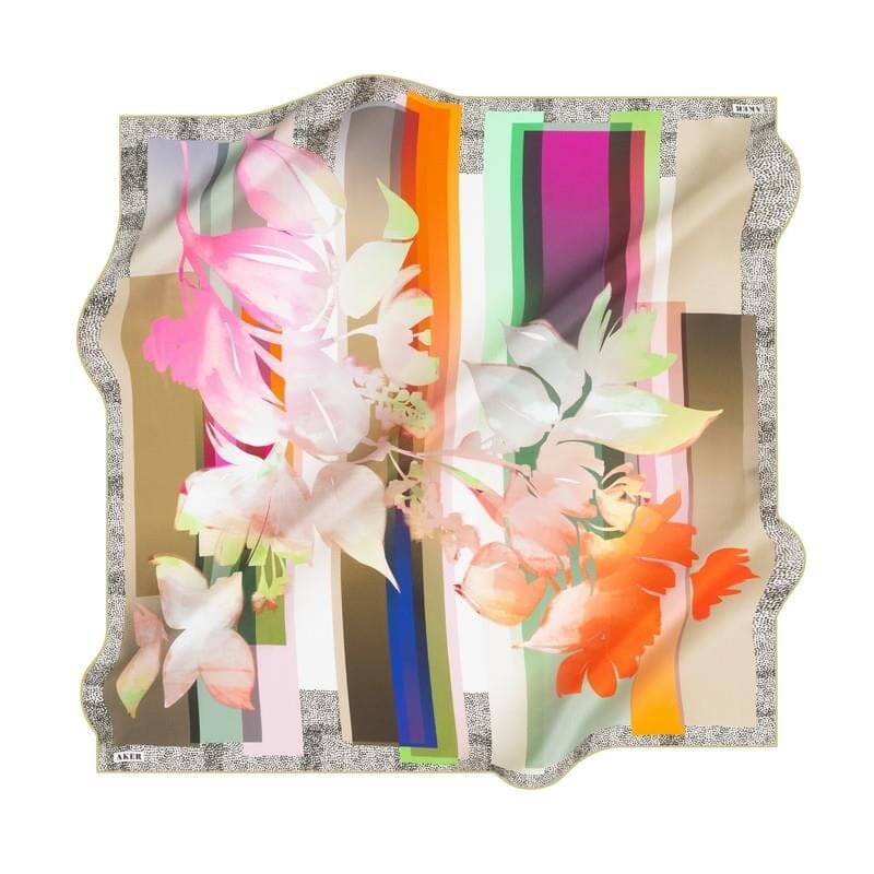 Aker Autumn Bloom Silk Scarf No. 51 Silk Hijabs,Aker,Silk Scarves Aker 