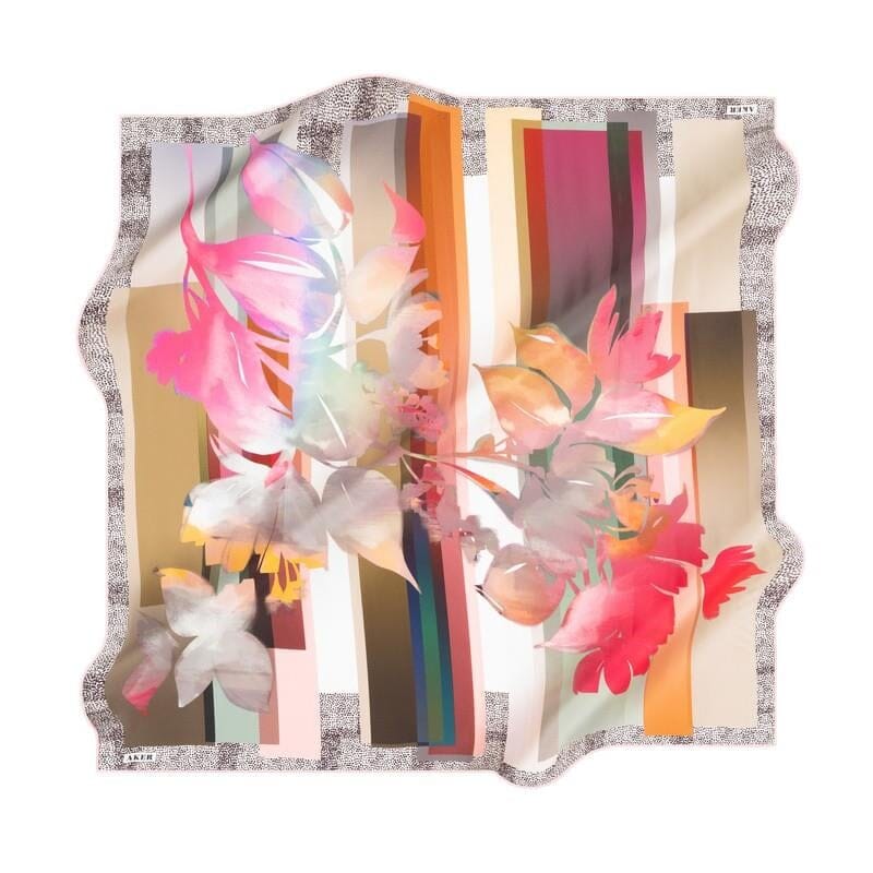 Aker Autumn Bloom Silk Scarf No. 91 Silk Hijabs,Aker,Silk Scarves Aker 