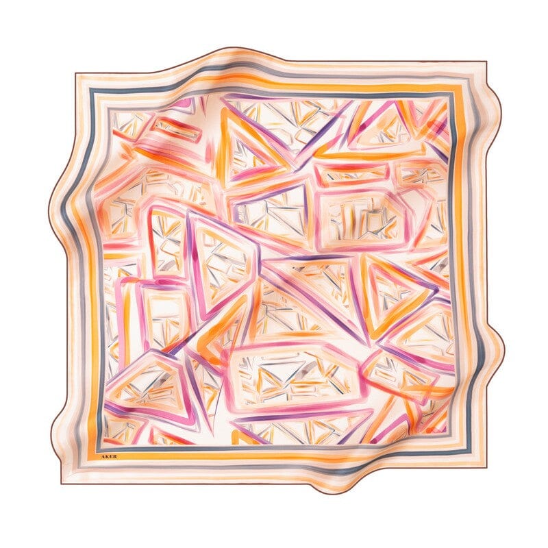 Aker Avant-Garde Geometric Silk Scarf No. 41 Silk Hijabs,Aker,Silk Scarves Aker 