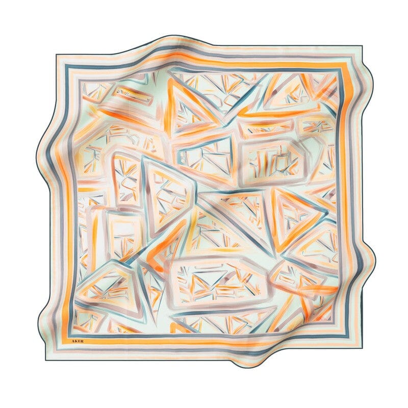 Aker Avant-Garde Geometric Silk Scarf No. 51 Silk Hijabs,Aker,Silk Scarves Aker 