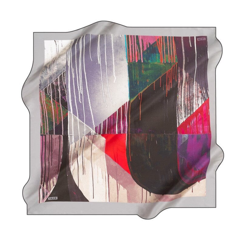 Aker Bold Geometry Turkish Silk Scarf No. 71 Silk Hijabs,Aker,Silk Scarves Aker 