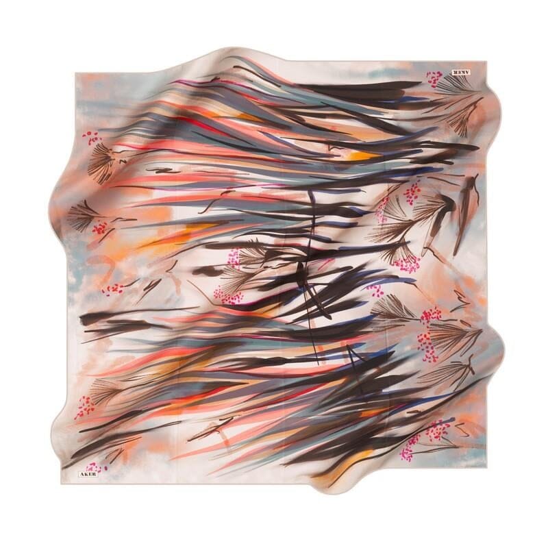 Aker Serene Blossom Silk Scarf No. 31 Silk Hijabs,Aker,Silk Scarves Aker 