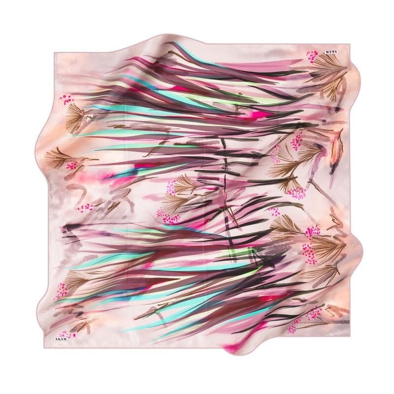 Aker Serene Blossom Silk Scarf No. 91 Silk Hijabs,Aker,Silk Scarves Aker 