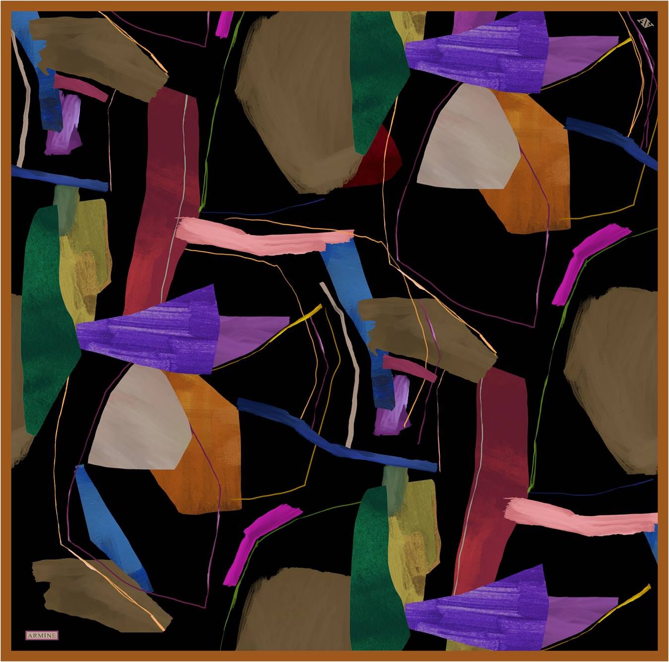 Armine Abstract Harmony Silk Scarf #2 Silk Hijabs,Armine Armine 