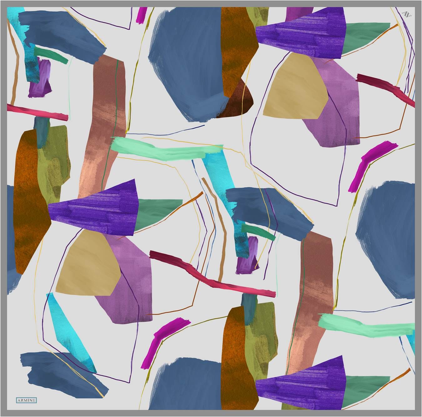 Armine Abstract Harmony Silk Scarf #5 Silk Hijabs,Armine Armine 