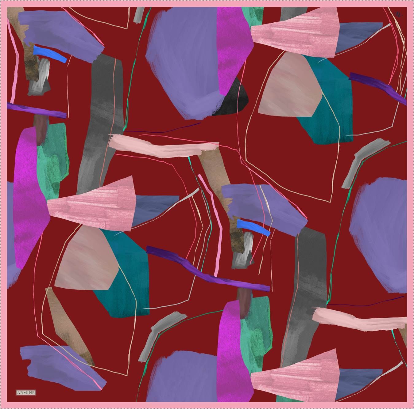 Armine Abstract Harmony Silk Scarf #82 Silk Hijabs,Armine Armine 