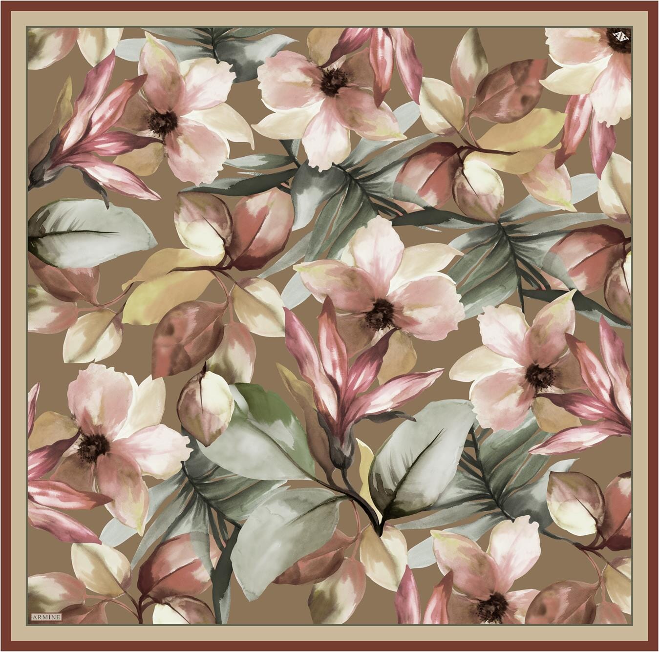 Armine Botanical Dream Silk Scarf #80 Silk Hijabs,Armine Armine 