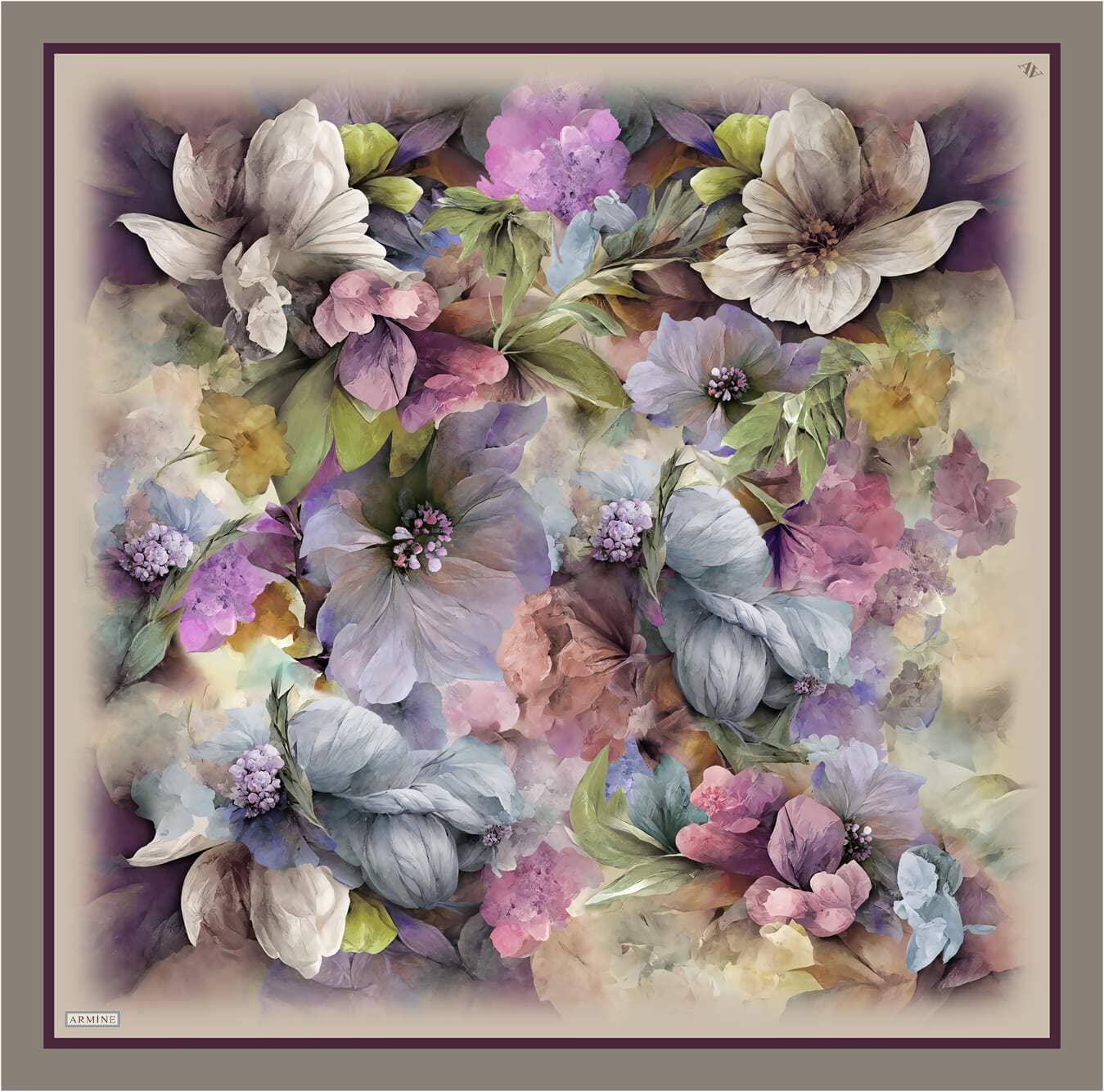 Armine Felicity Floral Silk Scarf #32 Silk Hijabs,Armine Armine 