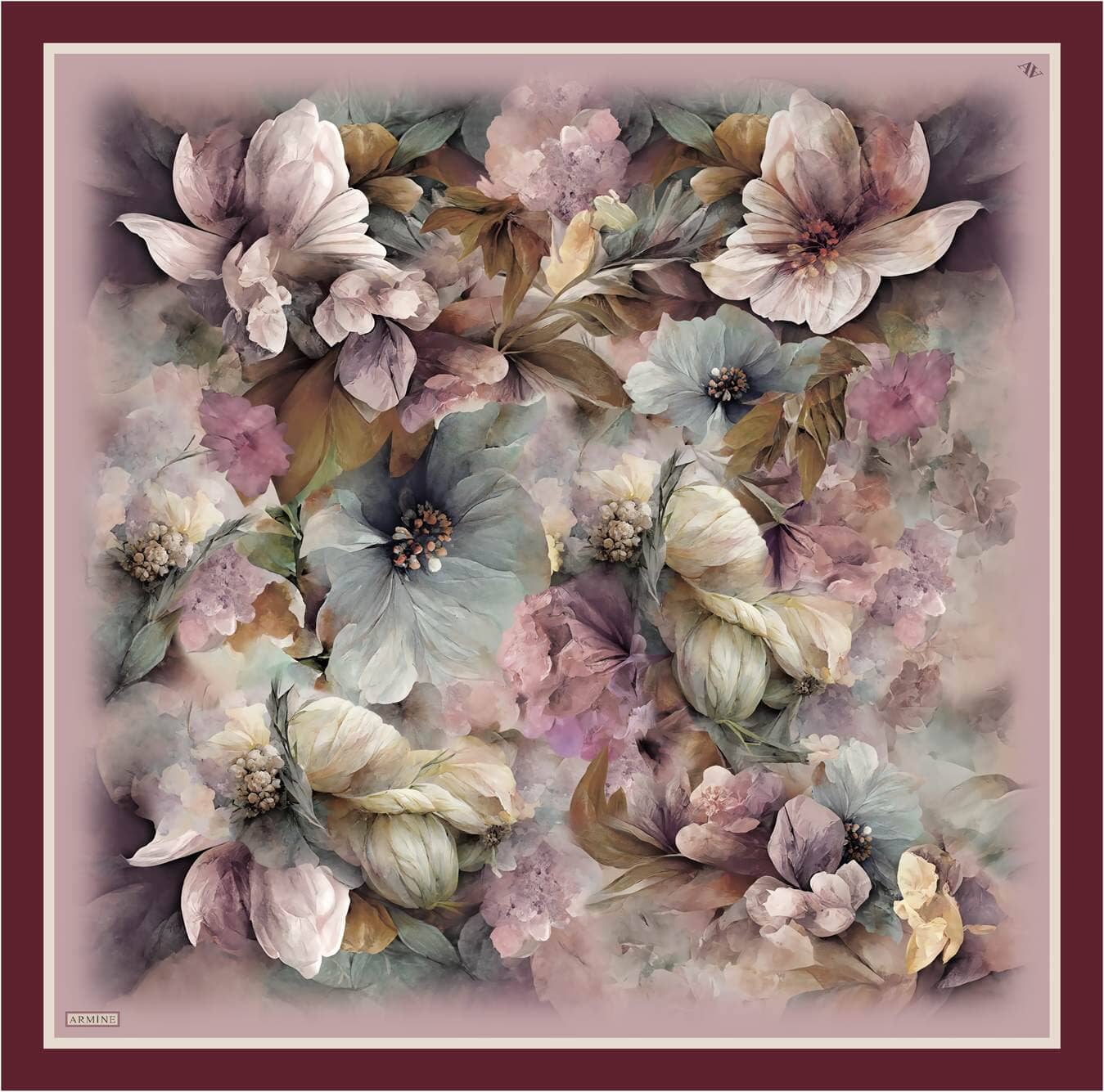 Armine Felicity Floral Silk Scarf #34 Silk Hijabs,Armine Armine 