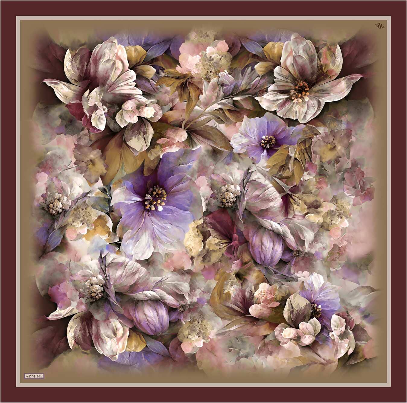 Armine Felicity Floral Silk Scarf #5 Silk Hijabs,Armine Armine 