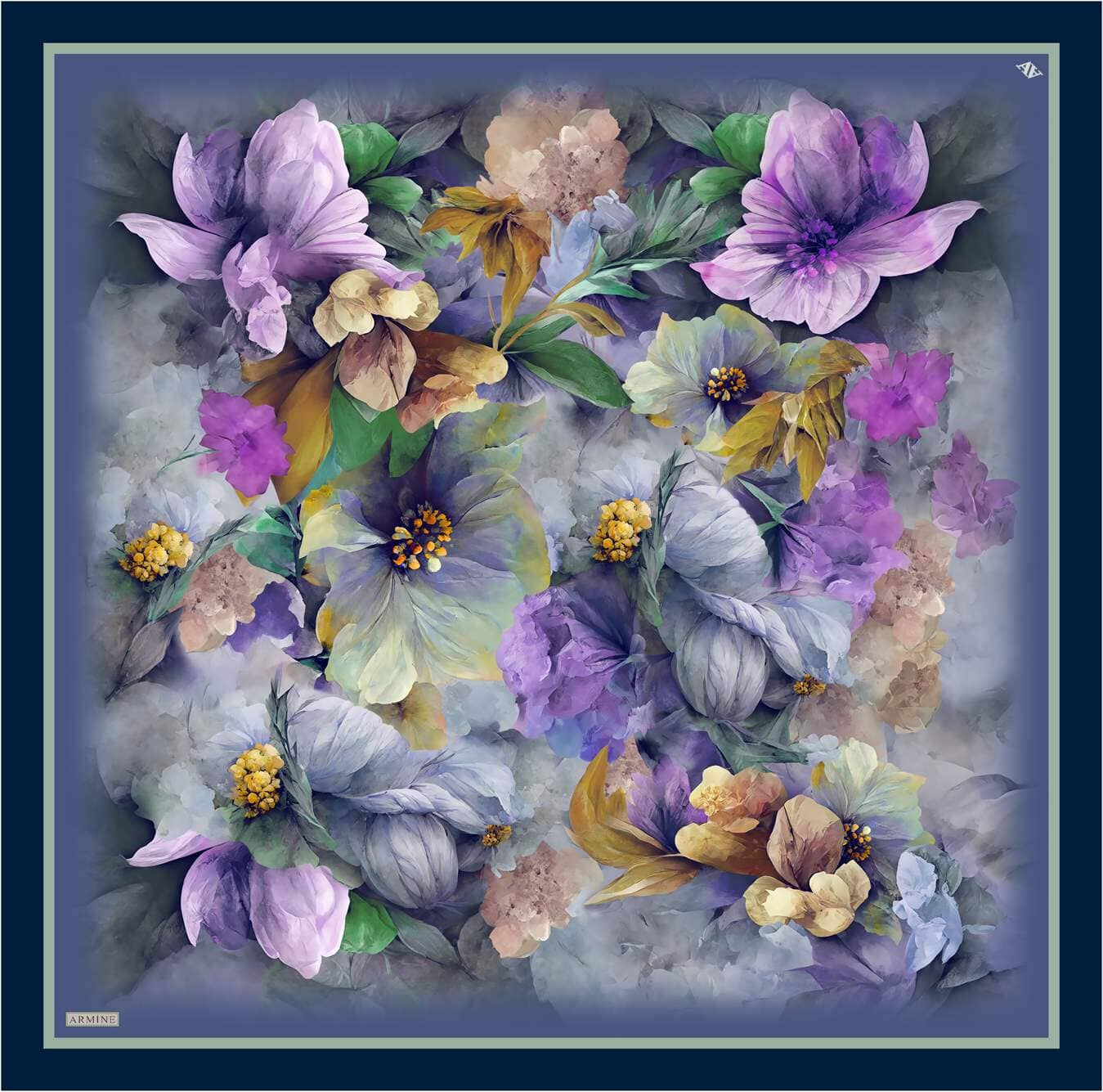 Armine Felicity Floral Silk Scarf #80 Silk Hijabs,Armine Armine 