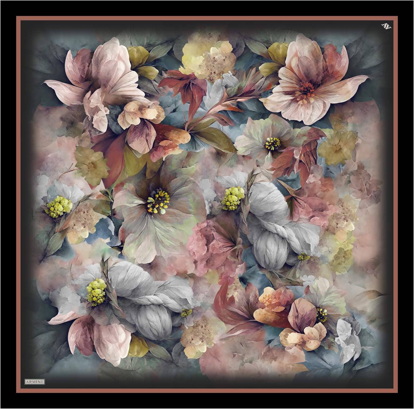 Armine Felicity Floral Silk Scarf #83 Silk Hijabs,Armine Armine 