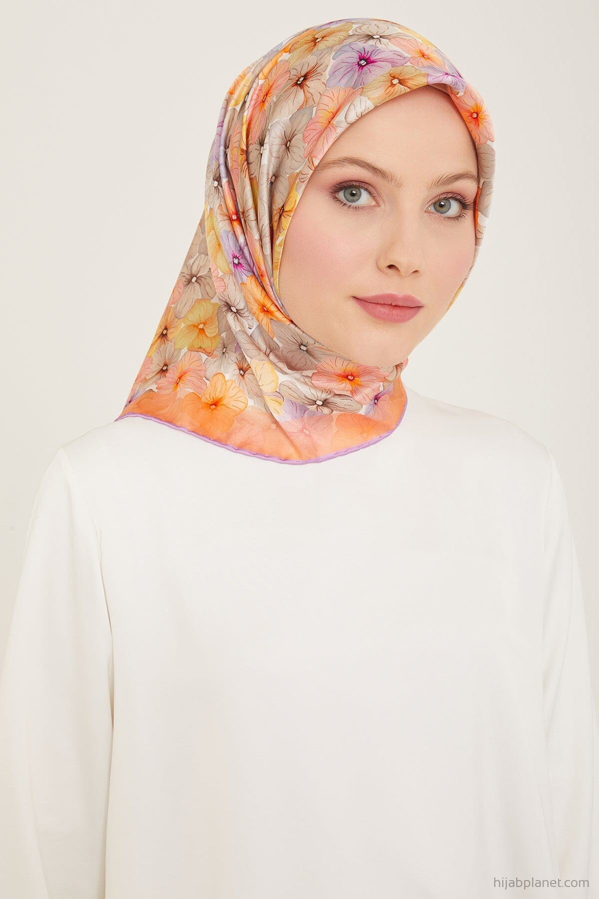 Armine Hydrangea Print Silk Scarf #35 Silk Hijabs,Armine Armine 