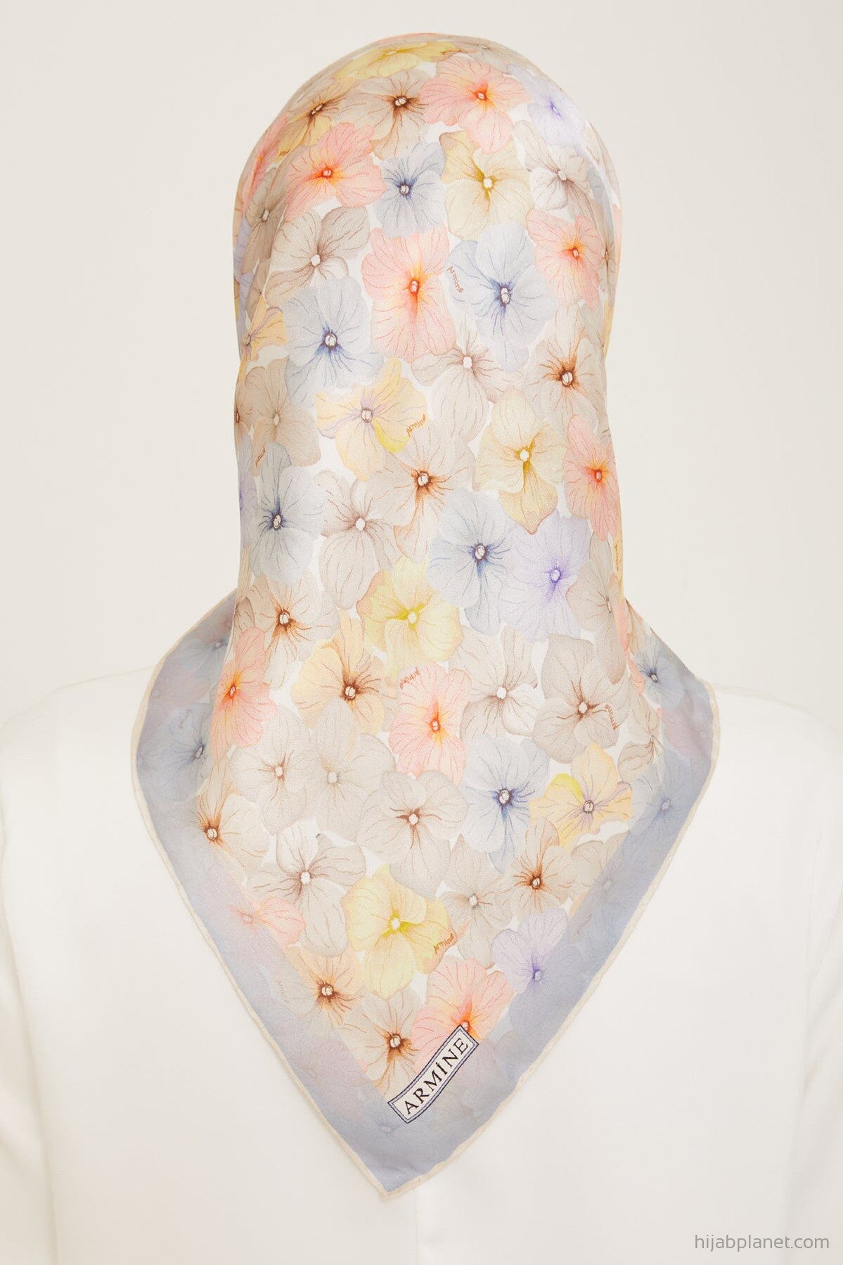 Armine Hydrangea Print Silk Scarf #36 Silk Hijabs,Armine Armine 