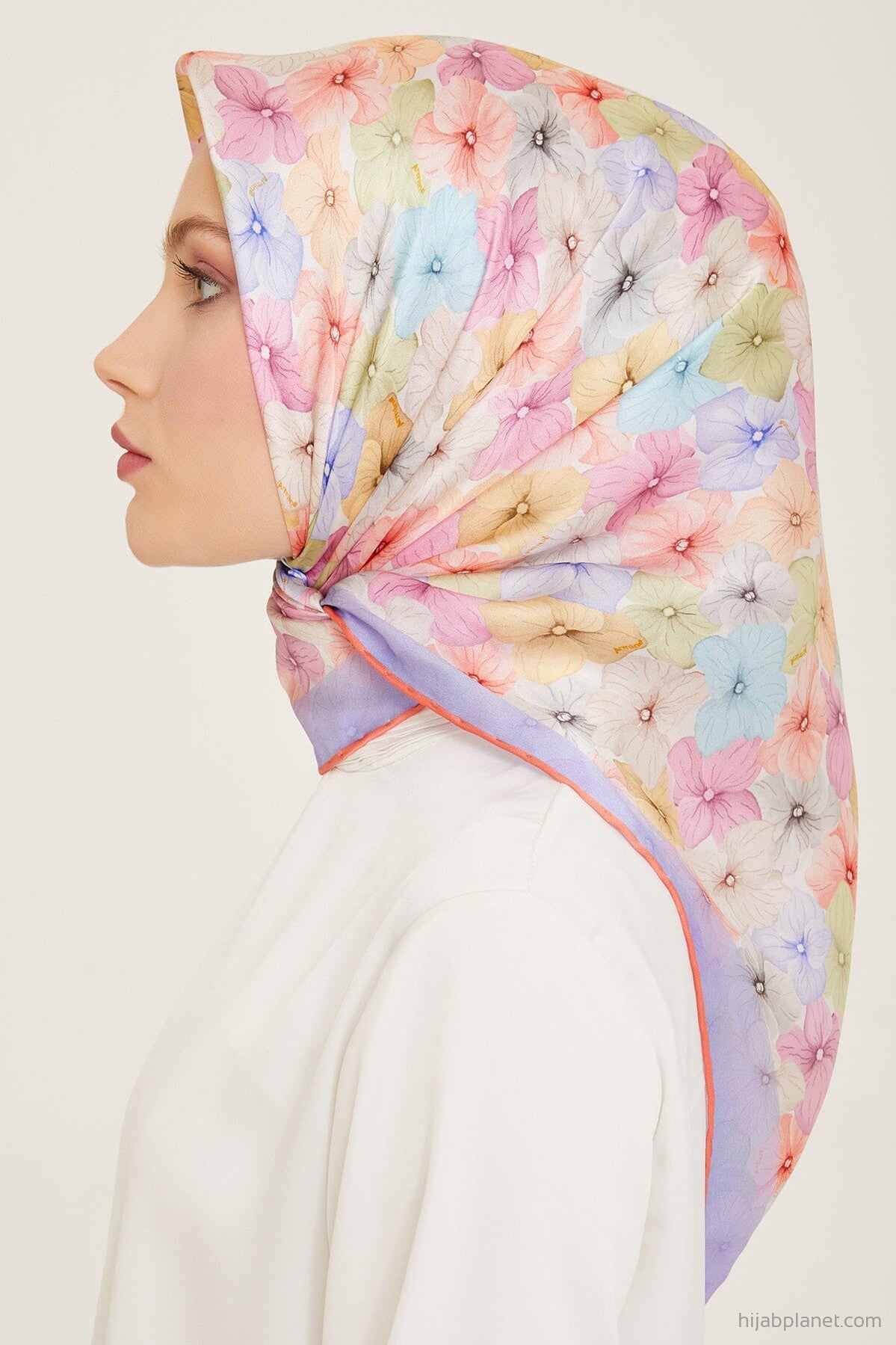 Armine Hydrangea Print Silk Scarf #52 Silk Hijabs,Armine Armine 