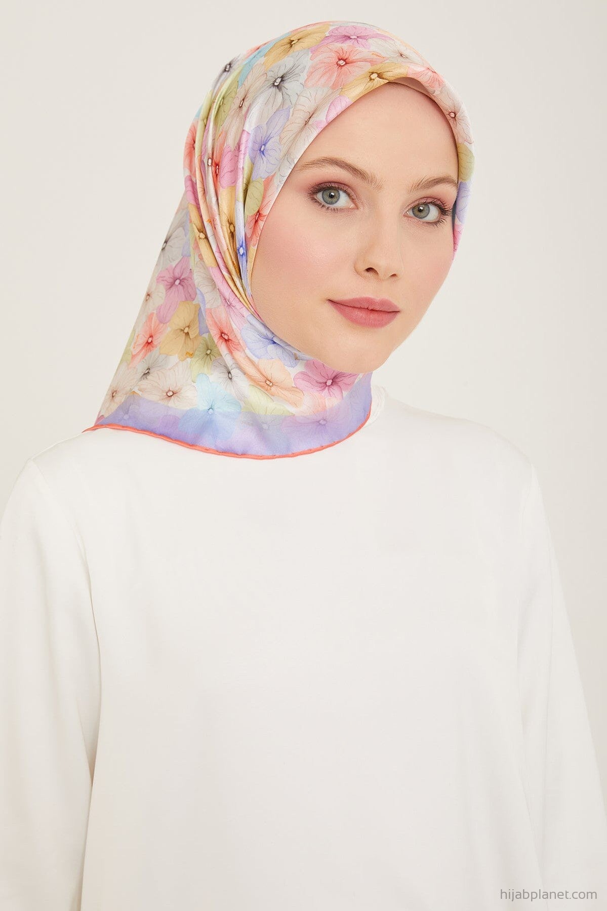 Armine Hydrangea Print Silk Scarf #52 Silk Hijabs,Armine Armine 