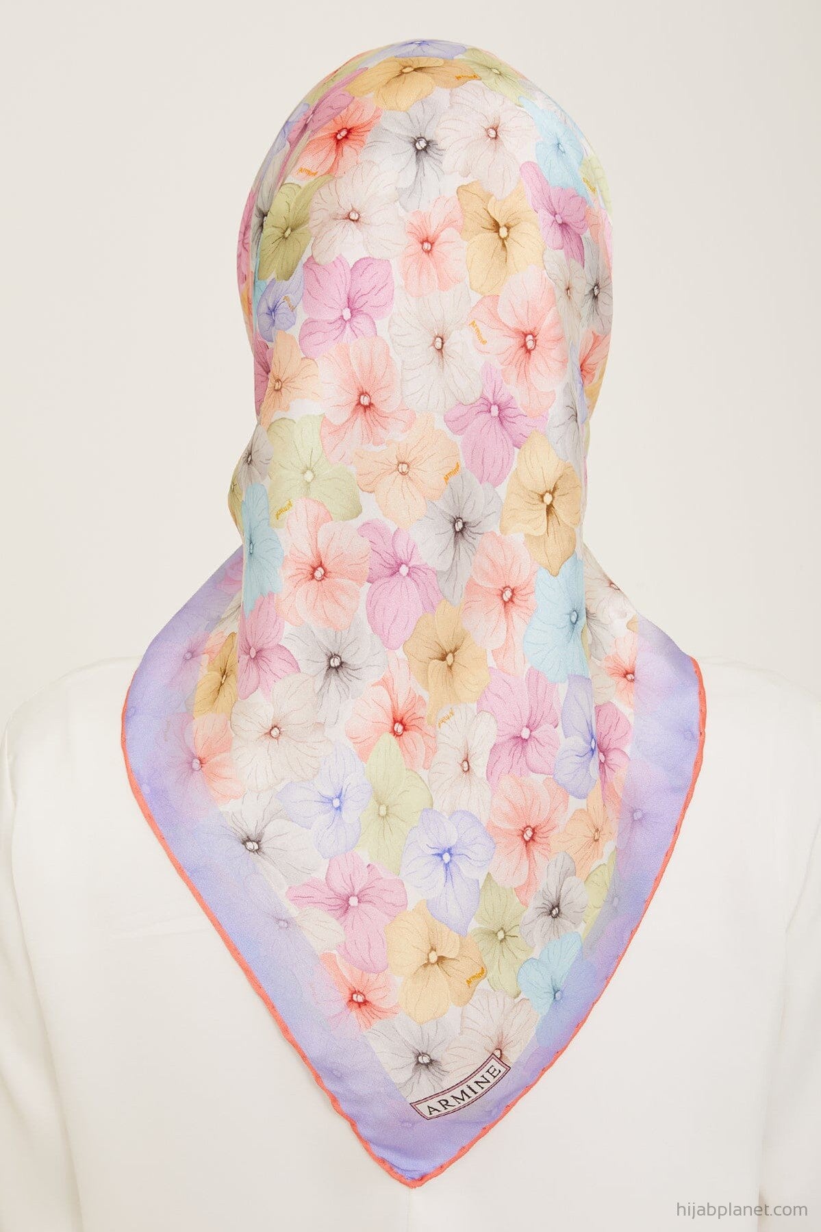 Armine Hydrangea Print Silk Scarf #52 Silk Hijabs,Armine Armine 