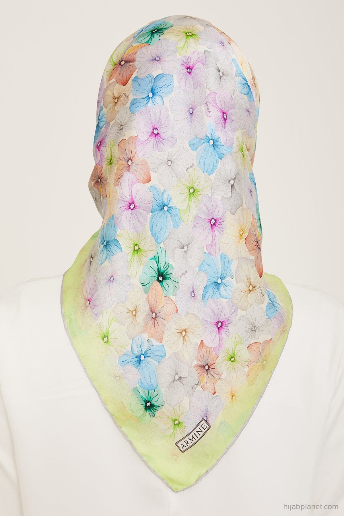 Armine Hydrangea Print Silk Scarf #82 Silk Hijabs,Armine Armine 