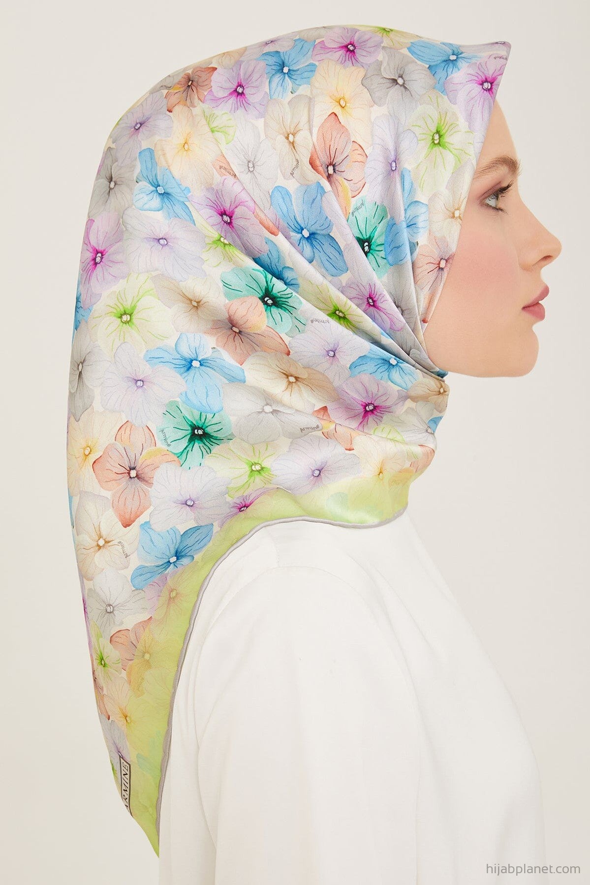 Armine Hydrangea Print Silk Scarf #82 Silk Hijabs,Armine Armine 