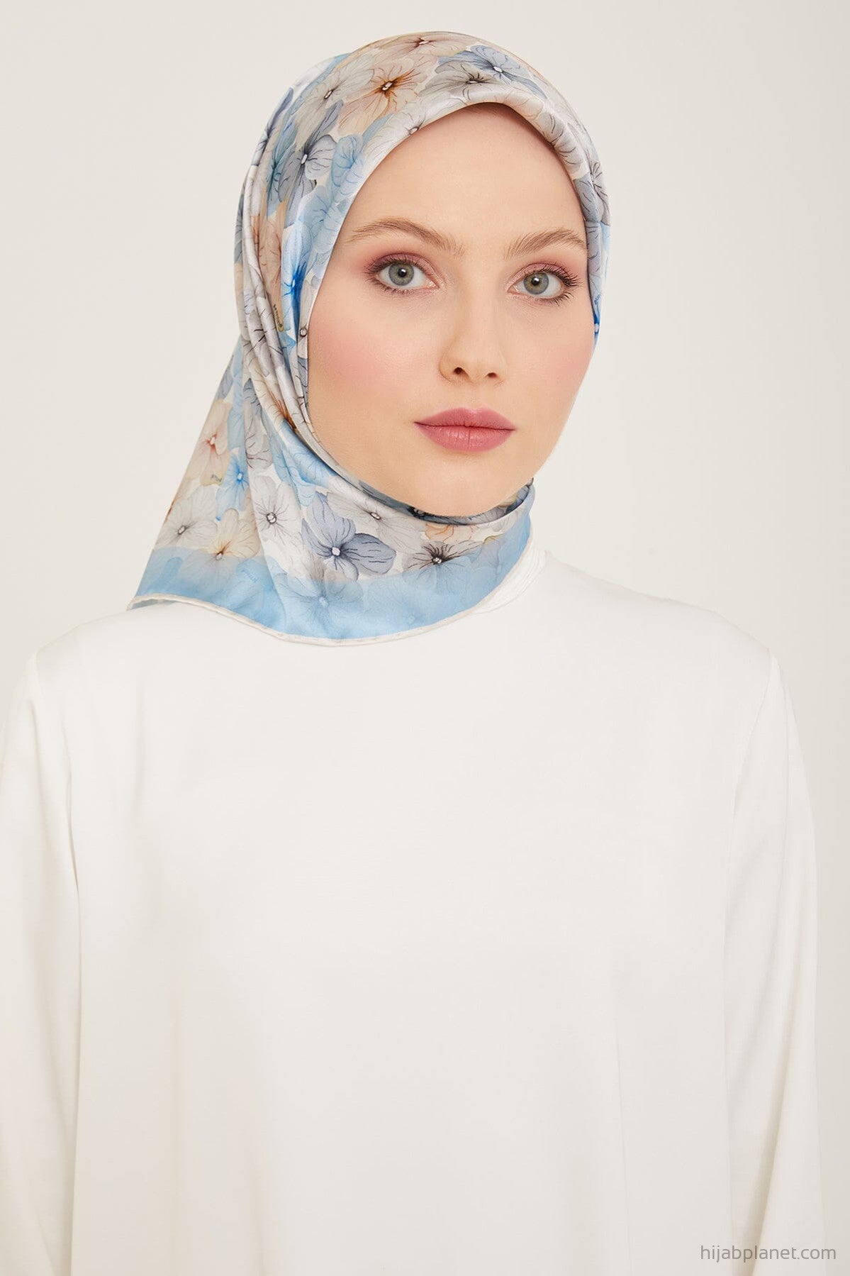 Armine Hydrangea Print Silk Scarf #83 Silk Hijabs,Armine Armine 