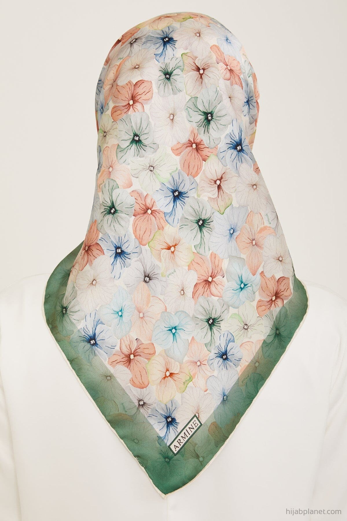 Armine Hydrangea Print Silk Scarf #84 Silk Hijabs,Armine Armine 