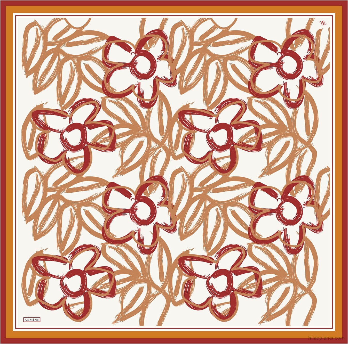 Armine Mira Floral Silk Scarf #50 Silk Hijabs,Armine Armine 