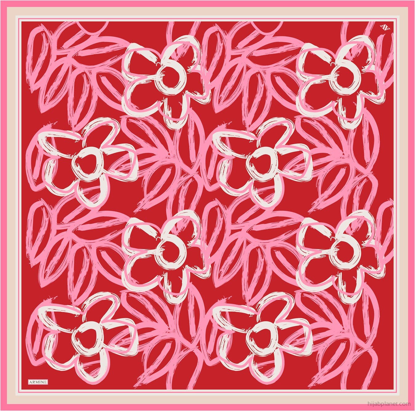 Armine Mira Floral Silk Scarf #81 Silk Hijabs,Armine Armine 