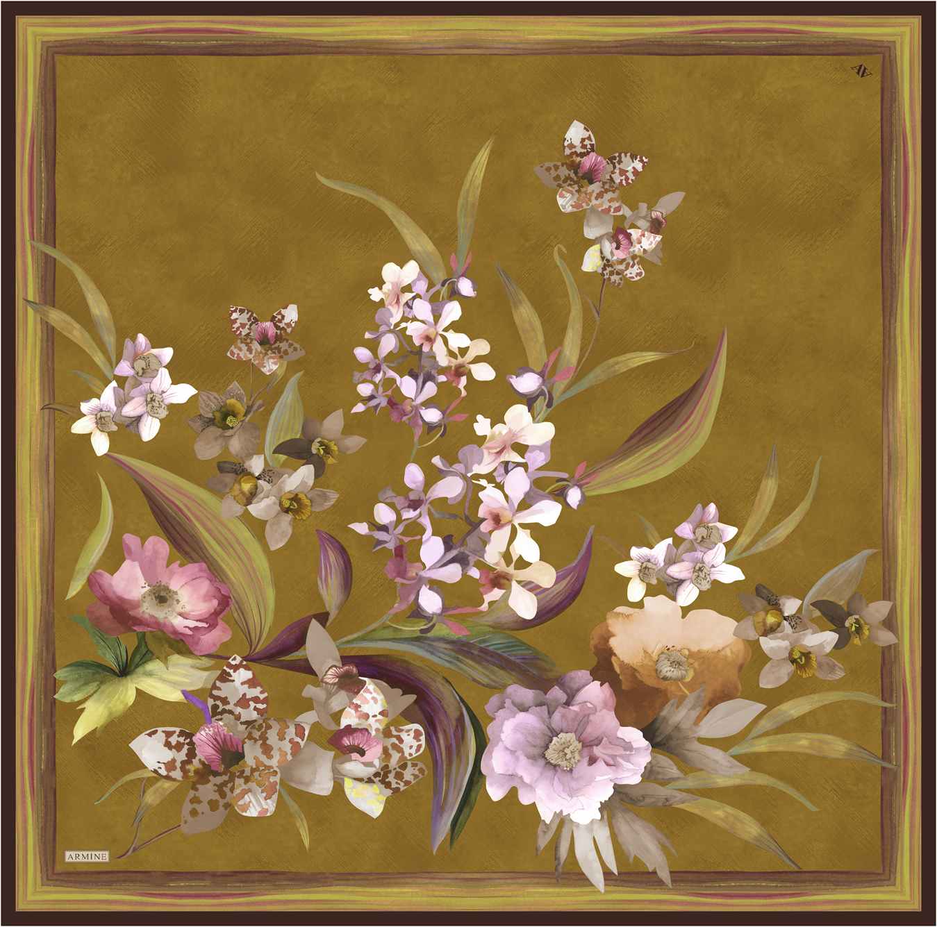 Armine Serene Floral Silk Scarf 