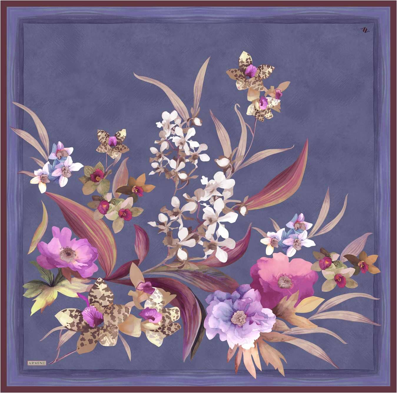 Armine Serene Floral Silk Scarf 