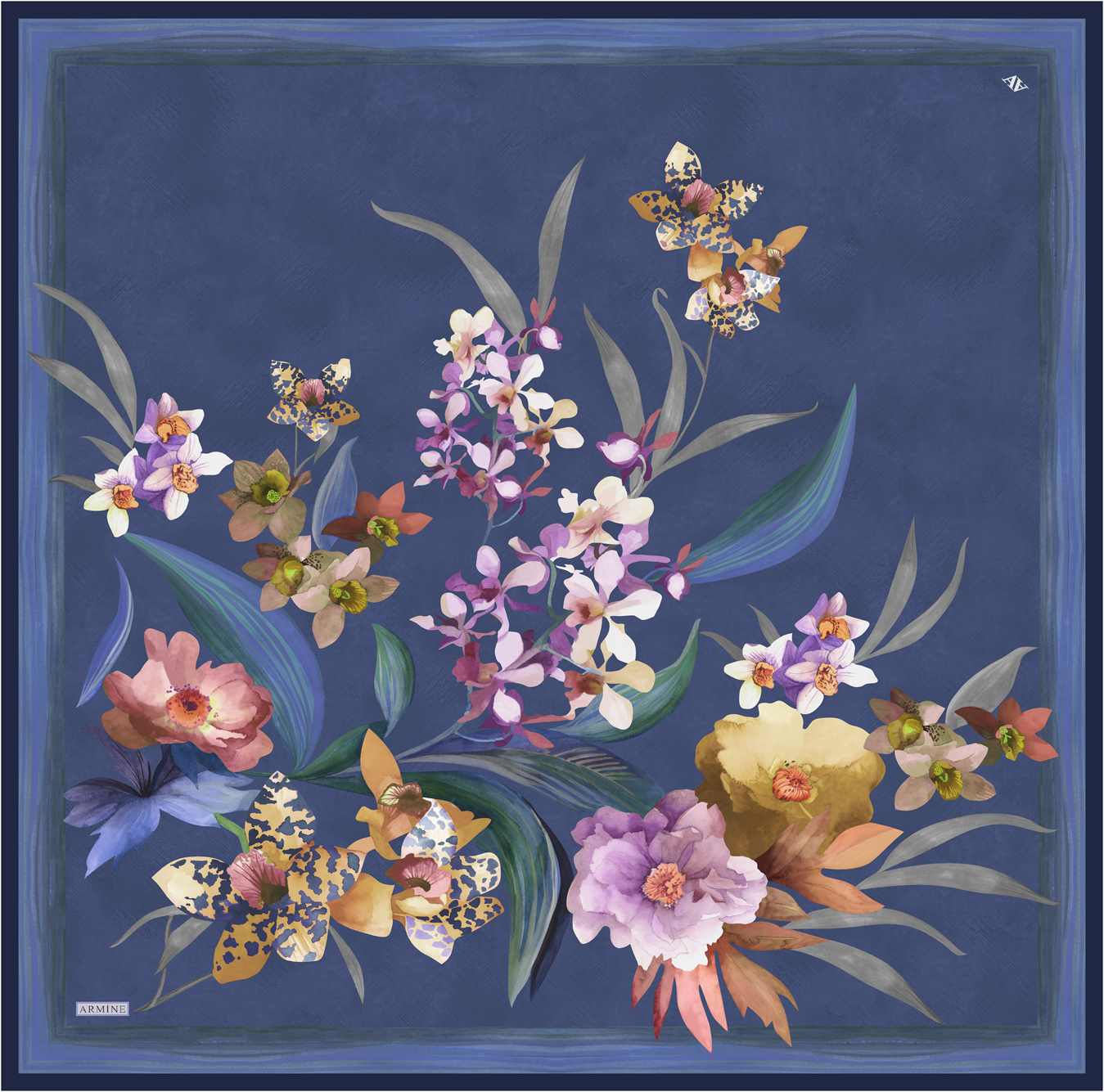 Armine Serene Floral Silk Scarf 