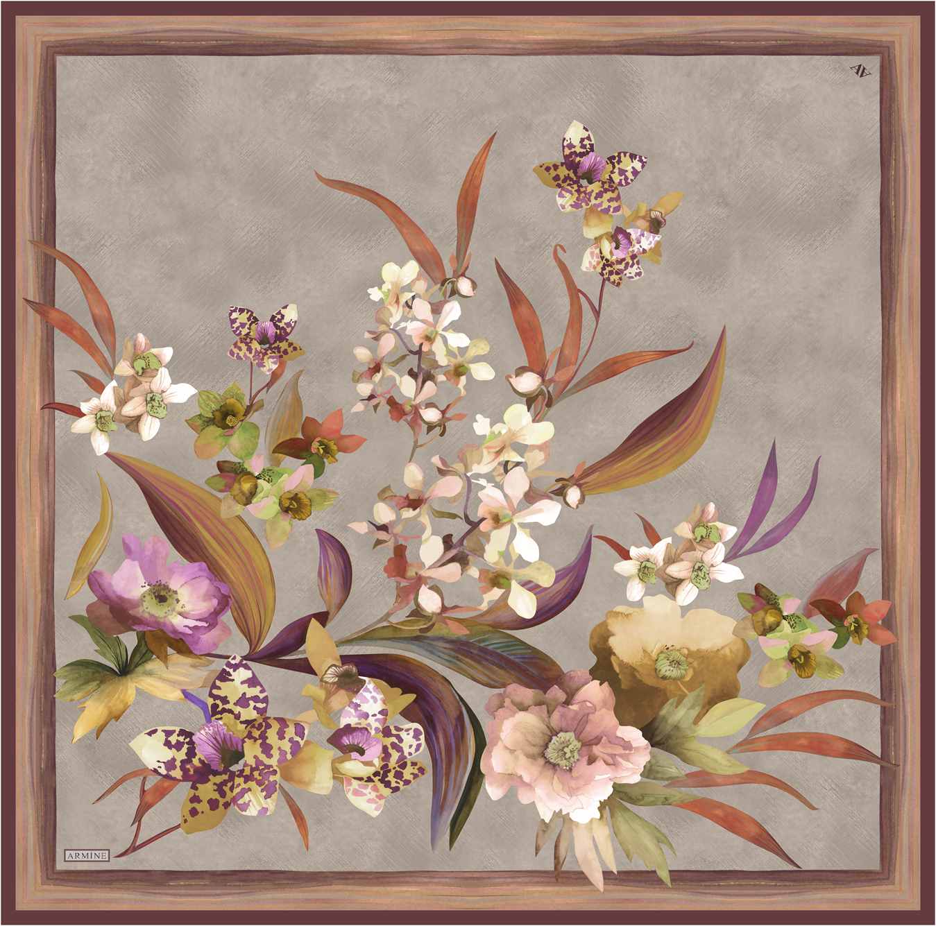 Armine Serene Floral Silk Scarf 