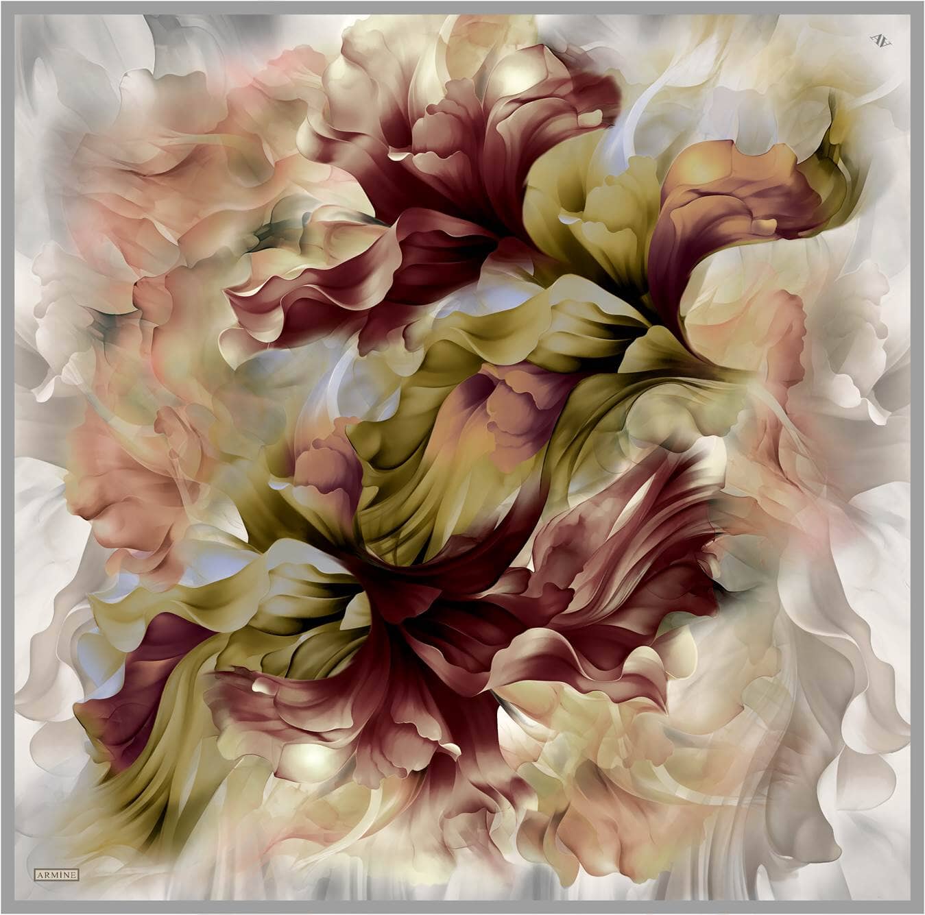 Armine Whispering Petals Silk Scarf #35 Silk Hijabs,Armine Armine 