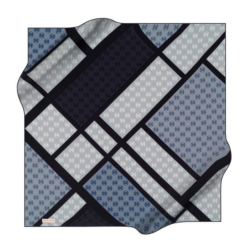 Pierre Cardin Monogram Geometric Silk Scarf No. 23 Pierre Cardin,Silk Scarves Pierre Cardin 