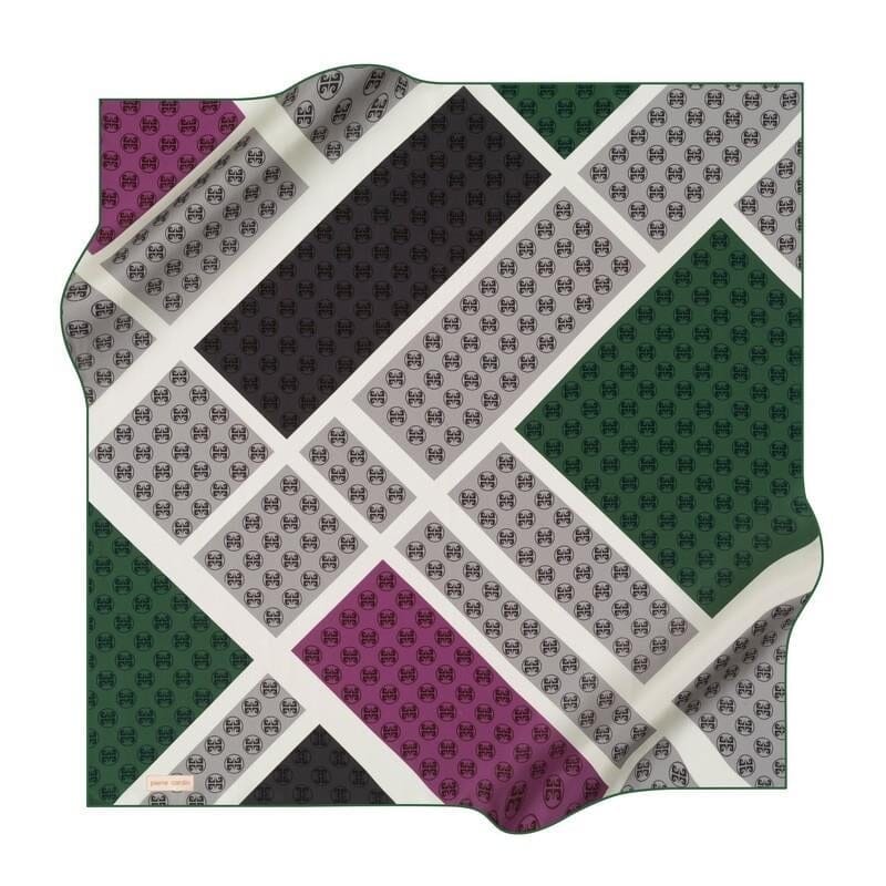 Pierre Cardin Monogram Geometric Silk Scarf No. 51 Pierre Cardin,Silk Scarves Pierre Cardin 