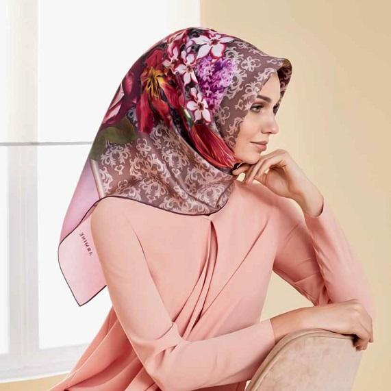 Armine Floral Silk Scarf Diana – HijabPlanet Co.