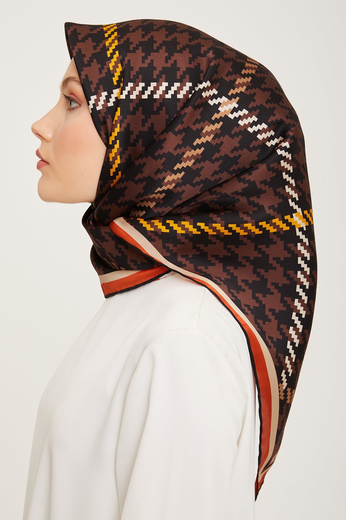 Armine HoundsTooth Square Silk Scarf #33 Silk Hijabs,Armine Armine 