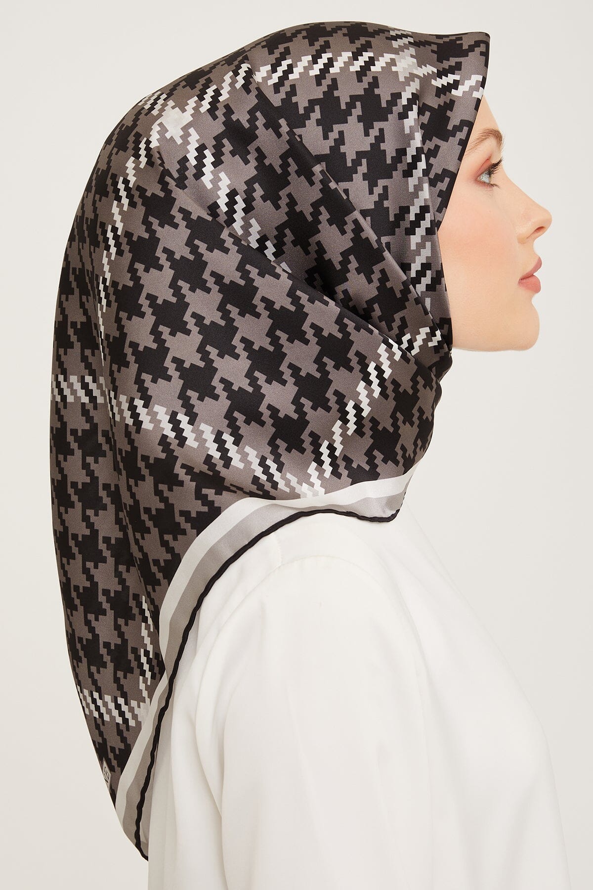 Armine HoundsTooth Square Silk Scarf #5 Silk Hijabs,Armine Armine 