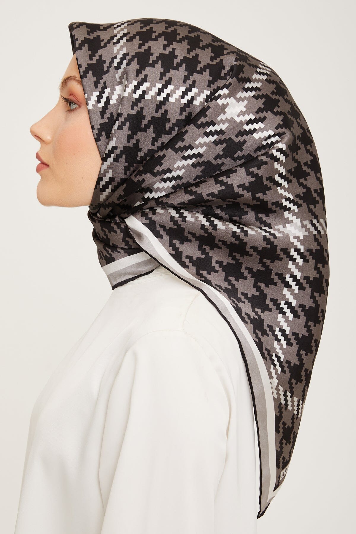 Armine HoundsTooth Square Silk Scarf #5 Silk Hijabs,Armine Armine 