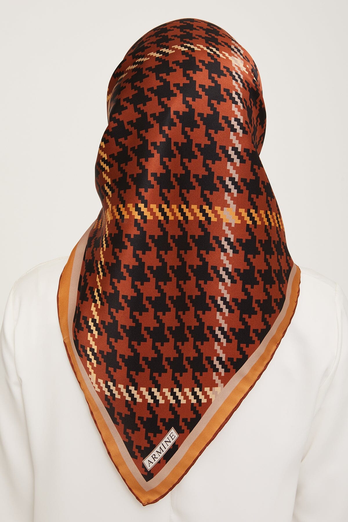 Armine HoundsTooth Square Silk Scarf #52 Silk Hijabs,Armine Armine 