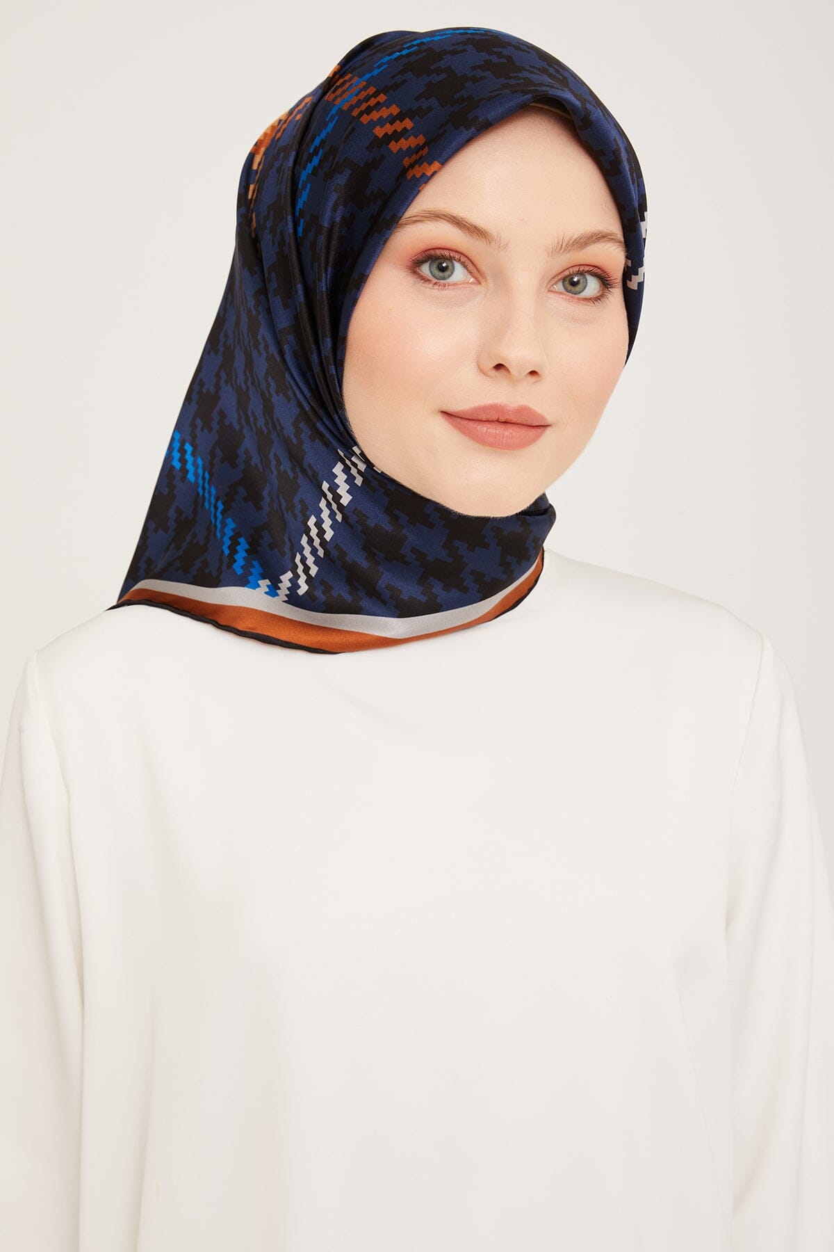 Armine HoundsTooth Square Silk Scarf #7 Silk Hijabs,Armine Armine 