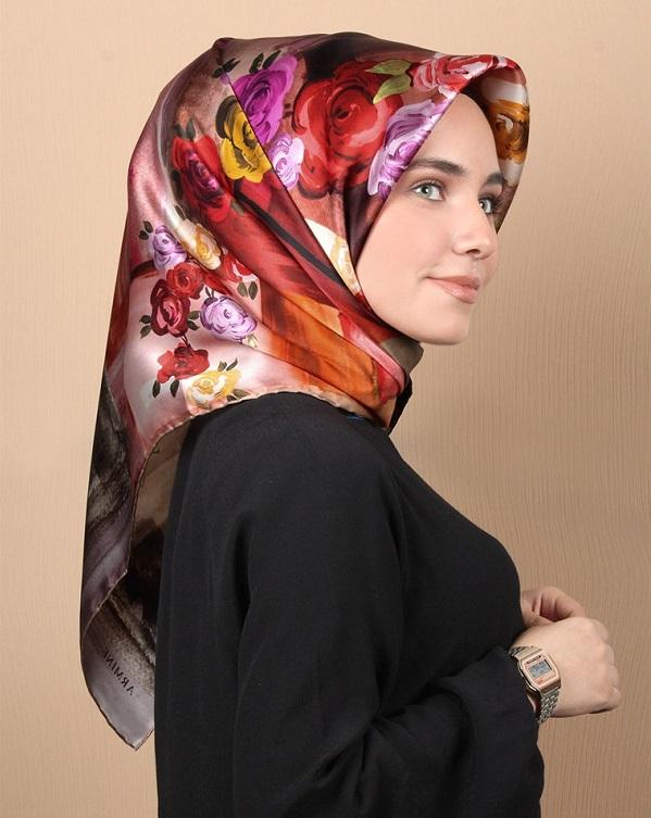 Armine Stella Floral Silk Scarf No. 33 | HijaPlanet – HijabPlanet Co.