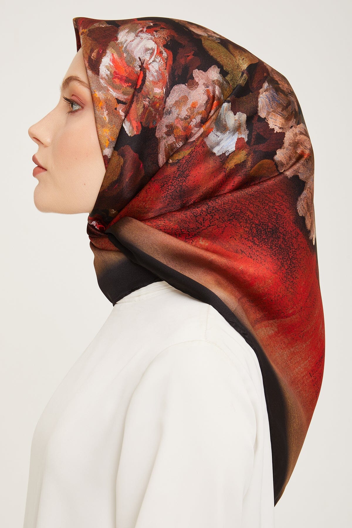 Armine Kemboja Floral Silk Scarf #5 Silk Hijabs,Armine Armine 