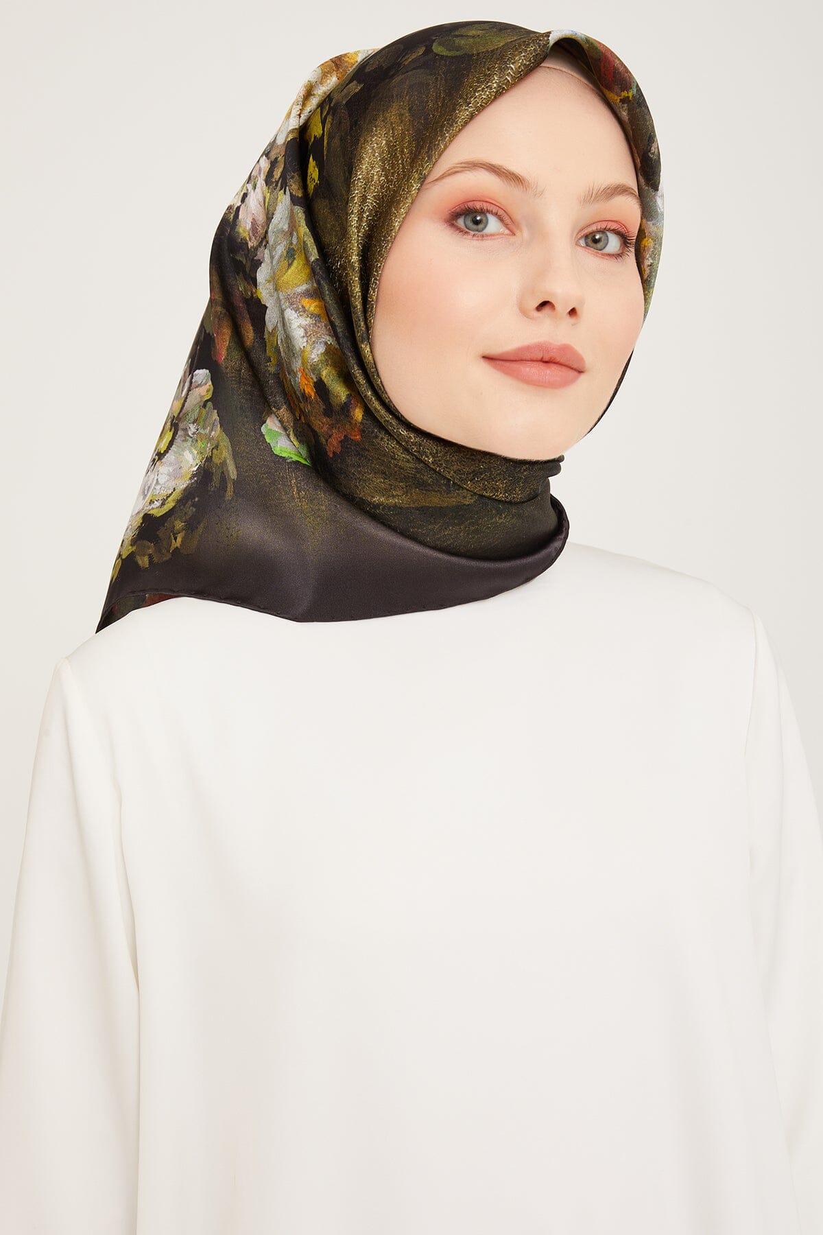 Armine Kemboja Floral Silk Scarf #51 Silk Hijabs,Armine Armine 