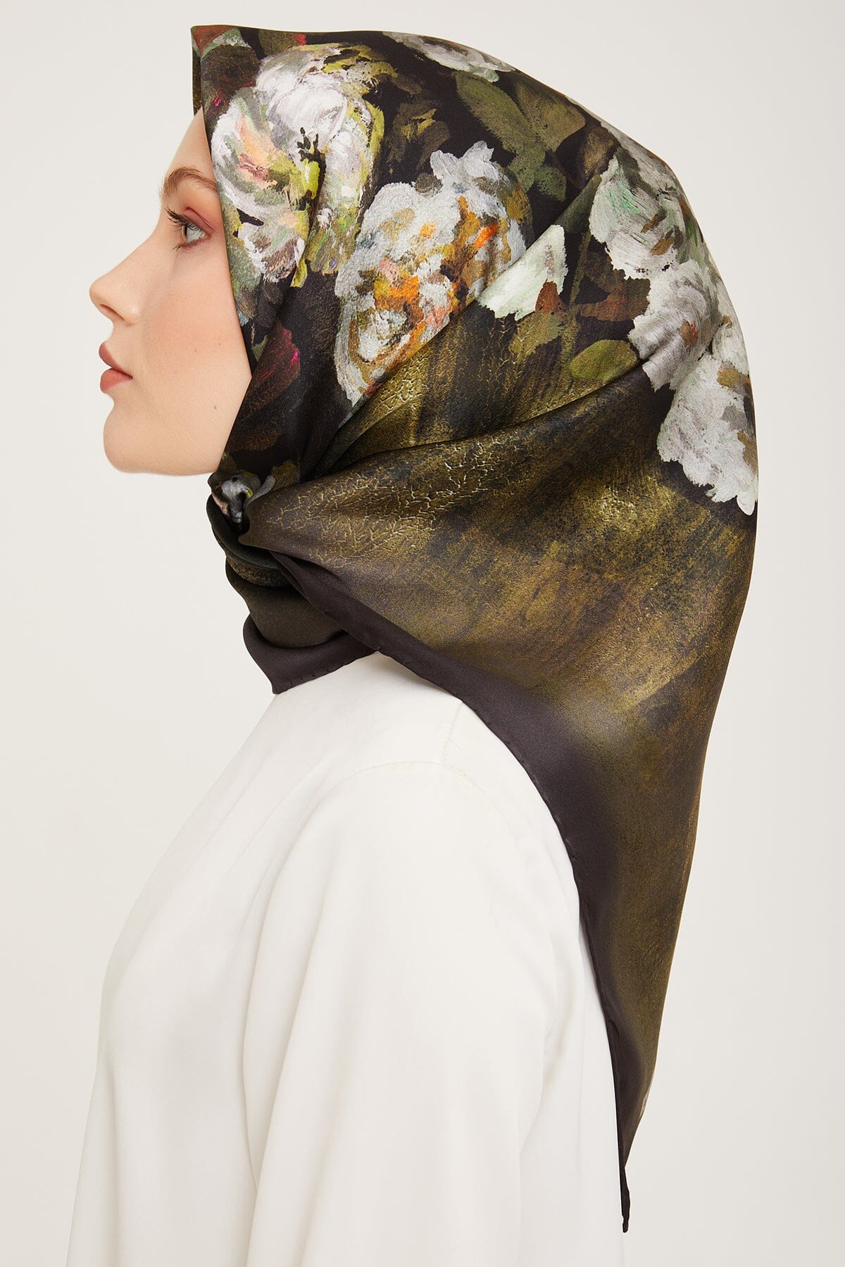 Armine Kemboja Floral Silk Scarf #51 Silk Hijabs,Armine Armine 