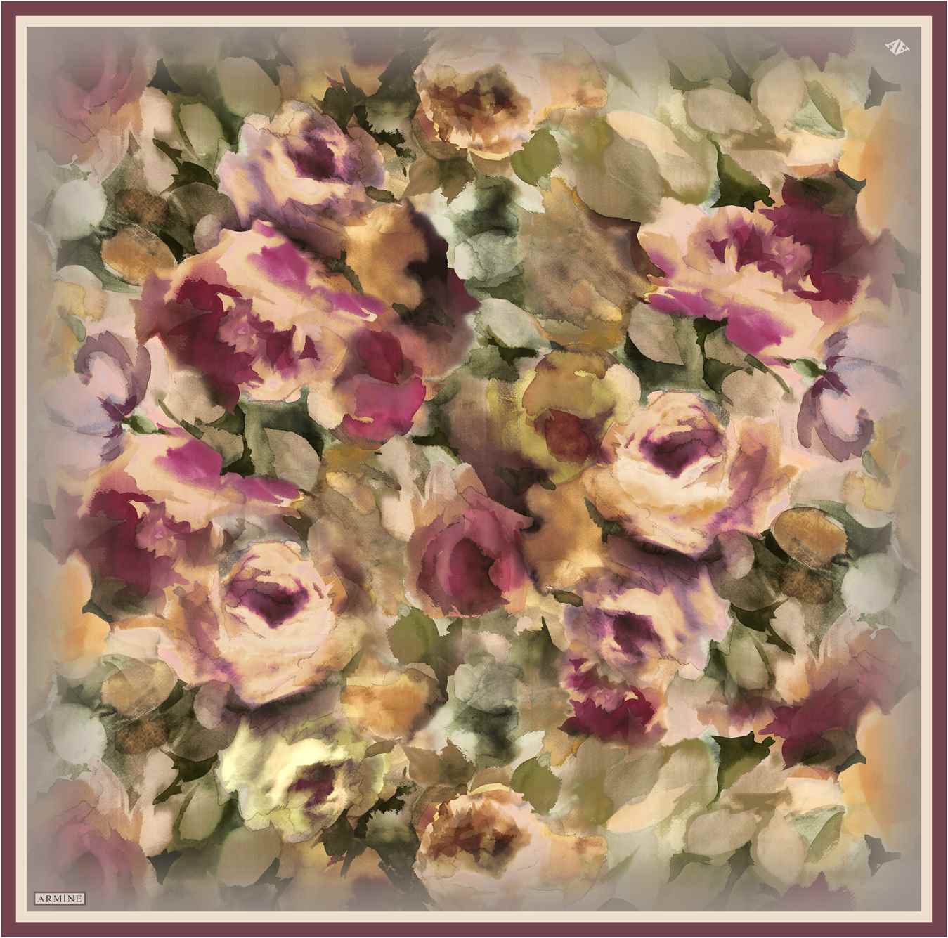 Armine Mulia Floral Silk Scarf #7 Silk Hijabs,Armine Armine 