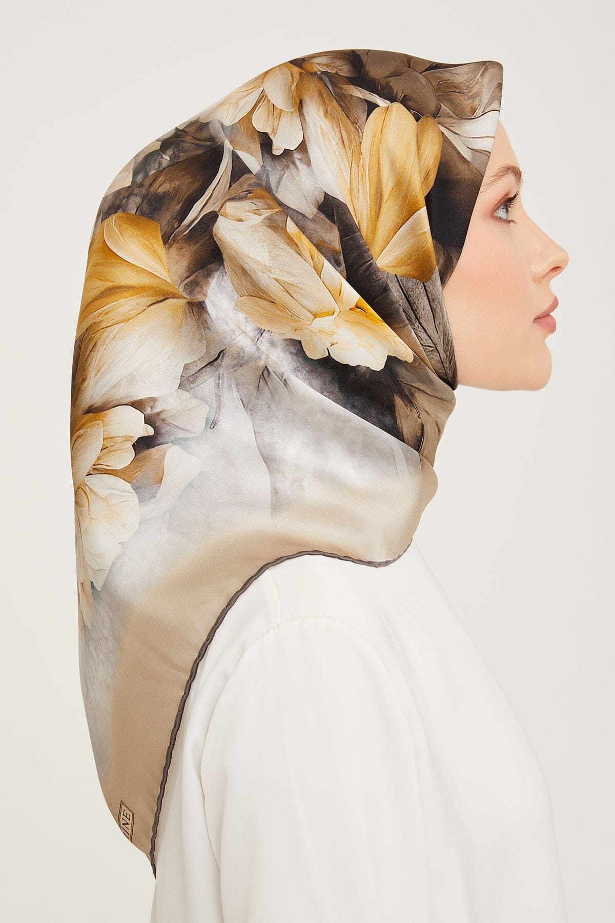 Armine Nocturne Floral Silk Scarf #2 Silk Hijabs,Armine Armine 