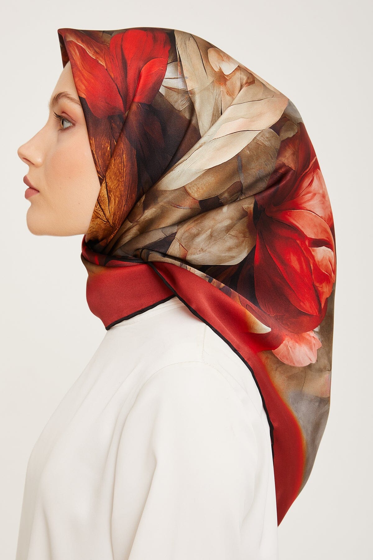 Armine Nocturne Floral Silk Scarf #3 Silk Hijabs,Armine Armine 