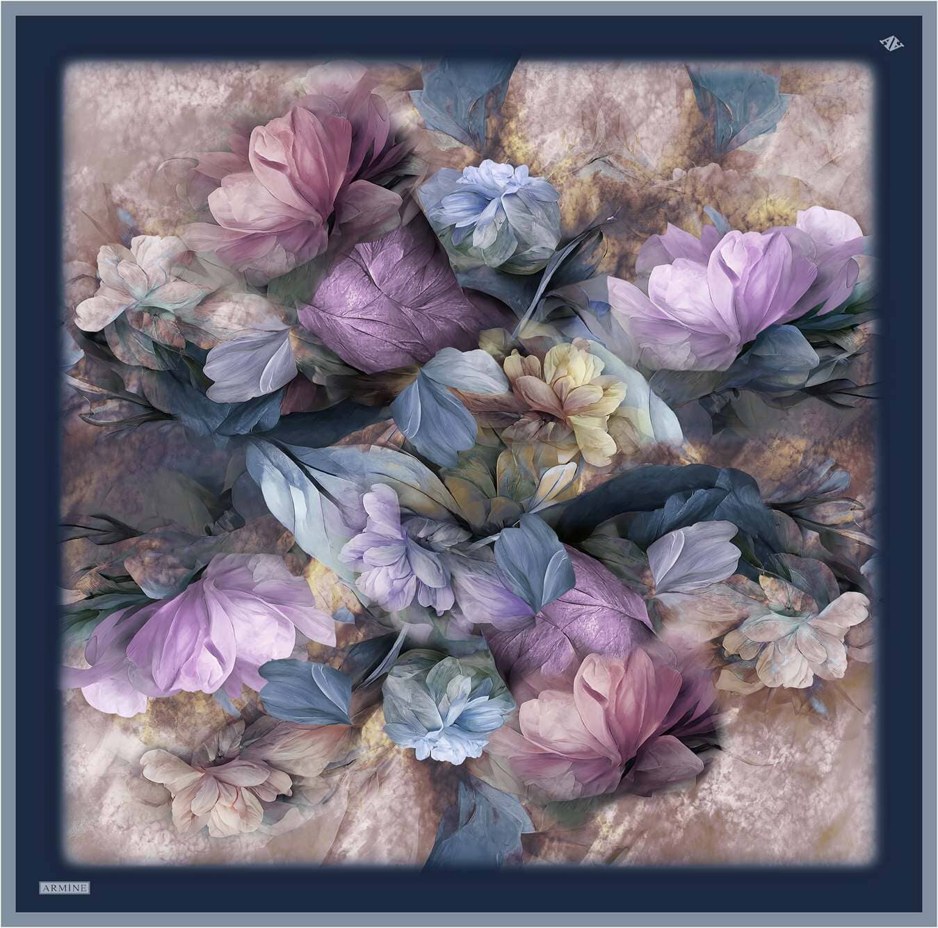 Armine Nocturne Floral Silk Scarf #32 Silk Hijabs,Armine Armine 