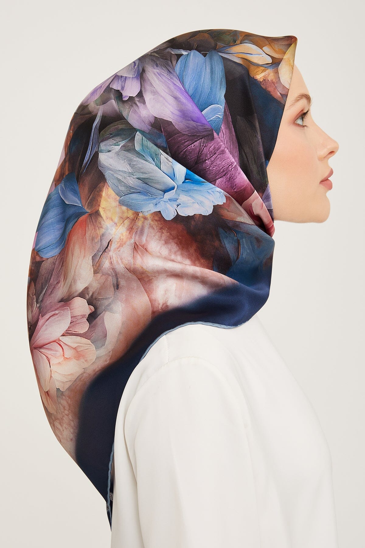 Armine Nocturne Floral Silk Scarf #32 Silk Hijabs,Armine Armine 