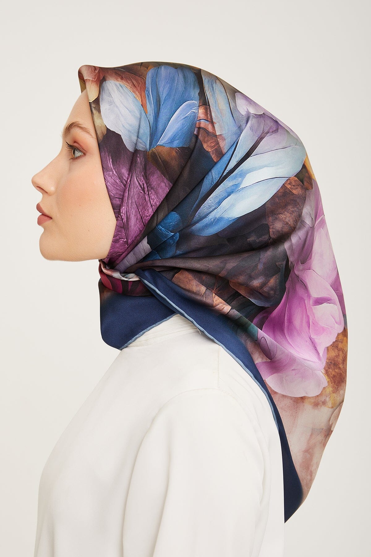 Armine Nocturne Floral Silk Scarf #32 Silk Hijabs,Armine Armine 